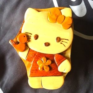 Rare hand carved hellokitty puzzle box